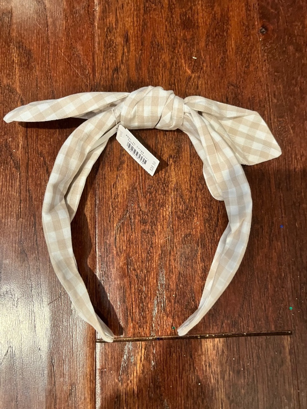 NWT J Crew Tan Gingham Headband